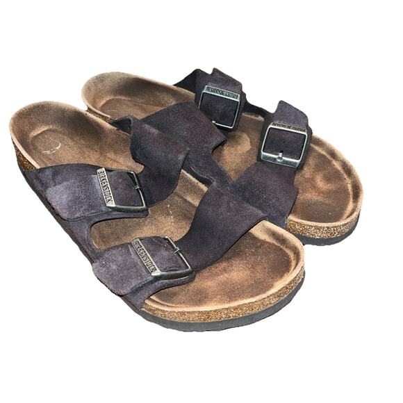 Birkenstock Arizona Black Suede Sandals, EU 39 US 8-8.5, Regular Fit, Unisex - Picture 1 of 5